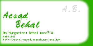 acsad behal business card